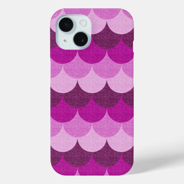 Pink and Purple Glittery Mermaid Scales Pattern Case-Mate iPhone Case (Back)