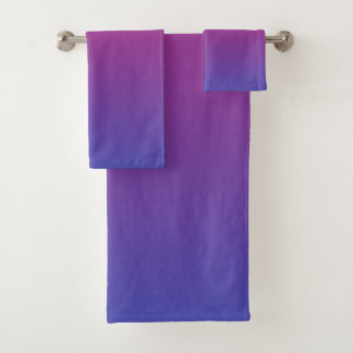 Pink and Purple Gradient Colours Bath Towel Set