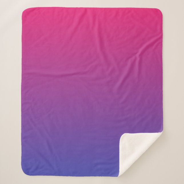 Pink and Purple Gradient Colours Sherpa Blanket (Front)