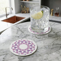 Pink and Purple Heart Coasters
