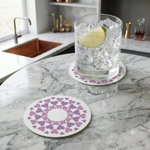 Pink and Purple Heart Coasters