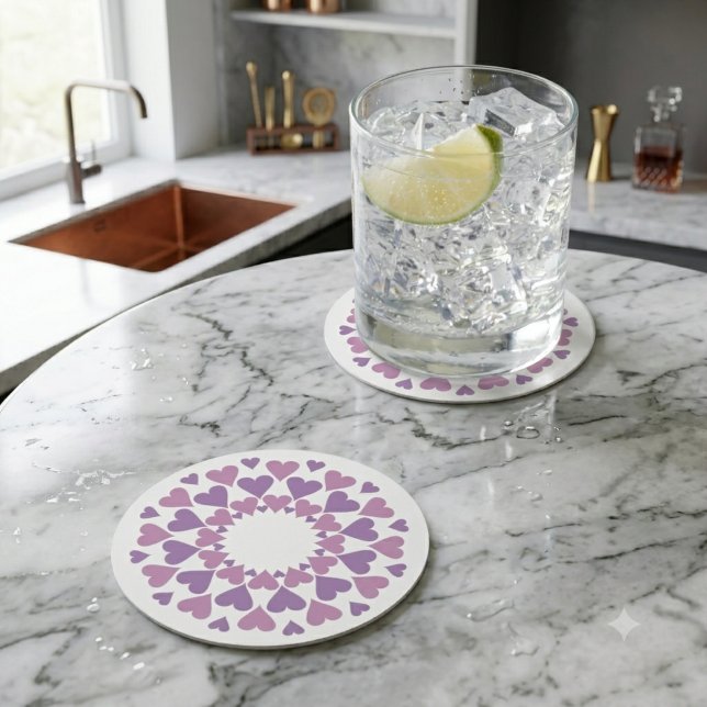 Pink and Purple Heart Coasters (Creator Uploaded)