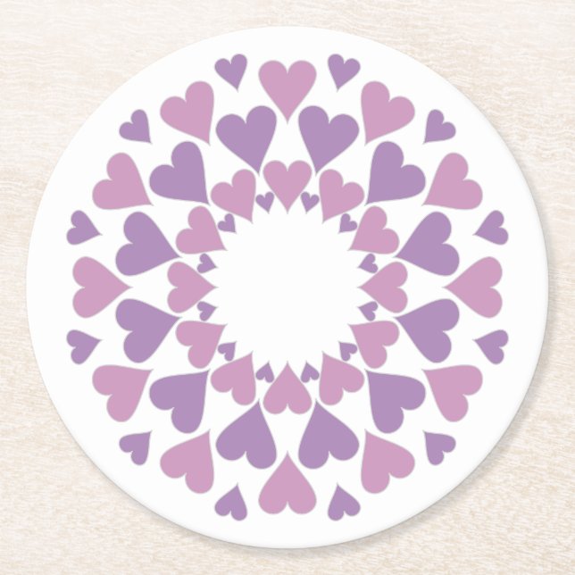 Pink and Purple Heart Coasters (Front)