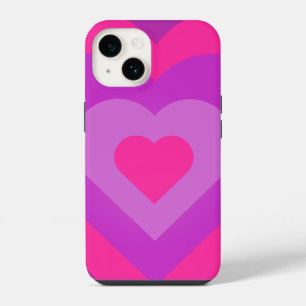 pink and purple heart pattern iphone 14 case. case