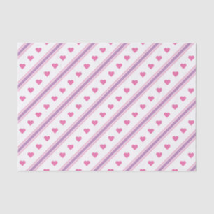 Pink and Purple Hearts and Stripes Pattern Tissue Paper