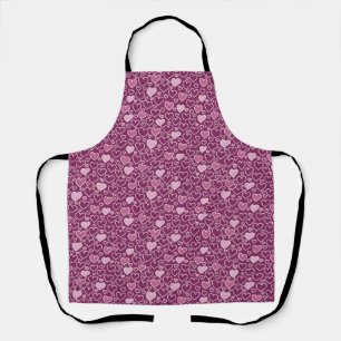 Pink and Purple Hearts Apron