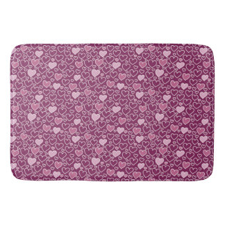 Pink and Purple Hearts Bath Mat