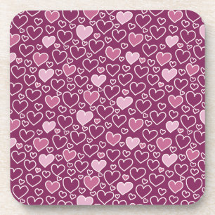 Pink and Purple Hearts Coaster