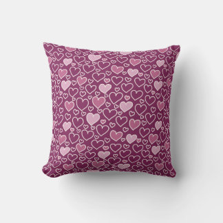 Pink and Purple Hearts Cushion