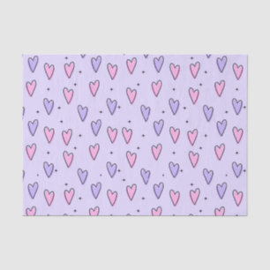 Pink and Purple Hearts Pattern  Tissue Paper