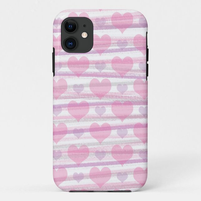 Pink and purple hearts phone case (Back)