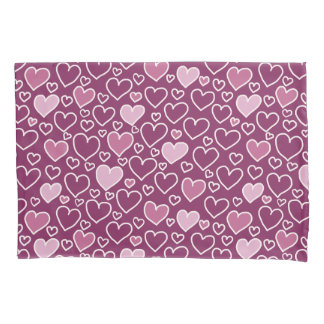 Pink and Purple Hearts Pillowcase