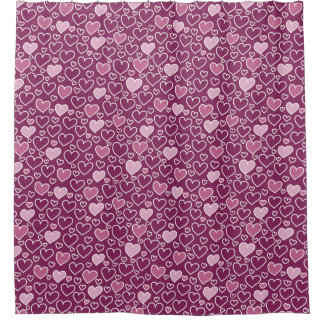 Pink and Purple Hearts Shower Curtain