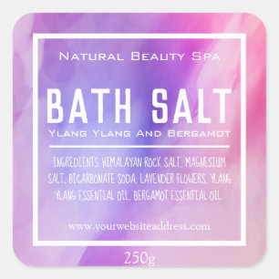 Pink And Purple Ink Homemade Bath Salt Labels
