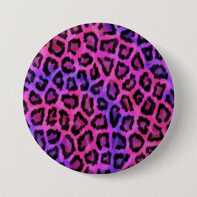 Pink and Purple Leopard Fur Spots Pattern 7.5 Cm Round Badge (Front)
