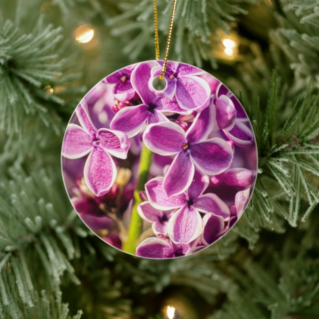 Pink and Purple Lilac Flower Ceramic Tree Decoration (Tree)