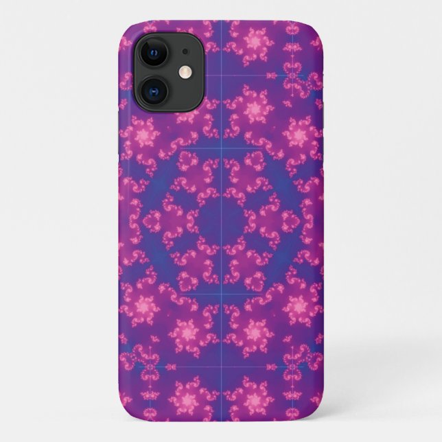 Pink and Purple Mandela Round Snowflakes Case-Mate iPhone Case (Back)