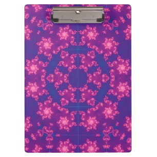 Pink and Purple Mandela Round Snowflakes Clipboard
