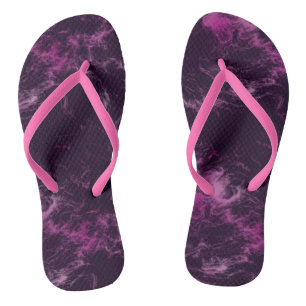 pink and purple marble Abstract Flip Flops
