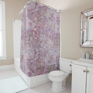 Pink and Purple Marble Shower Curtain