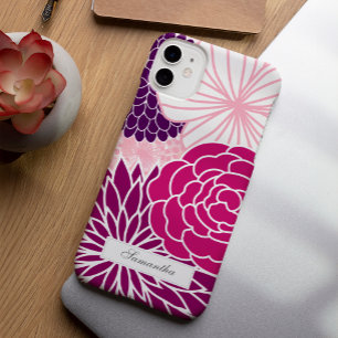 Pink and Purple Mod Floral iPhone 15 Pro Max Case