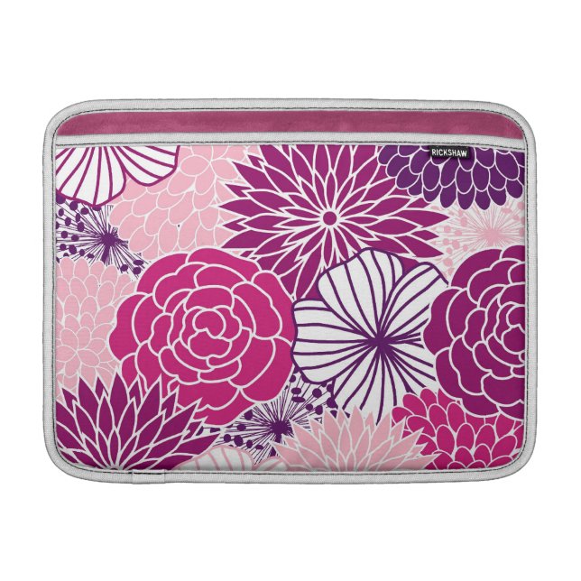 Pink and Purple Mod Floral Macbook Air Sleeve (Front)