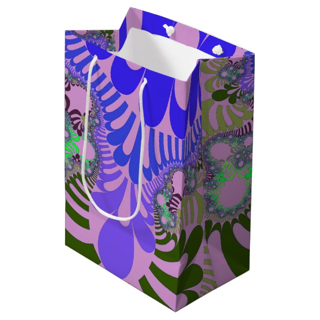 Pink and Purple Mod Medium Gift Bag (Front Angled)