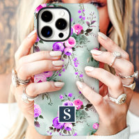 Pink and Purple Monogram Floral