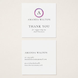 Pink and Purple Monogram Modern Package Insert