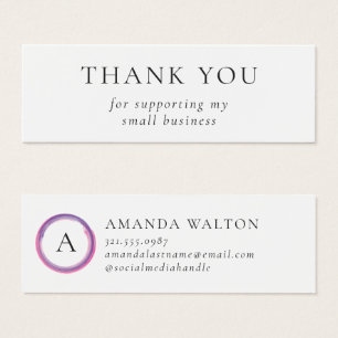 Pink and Purple Monogram Modern Package Insert