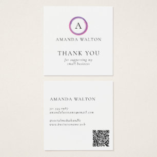 Pink and Purple Monogram QR Code Package Insert