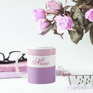 Pink and purple nurse coffee mug