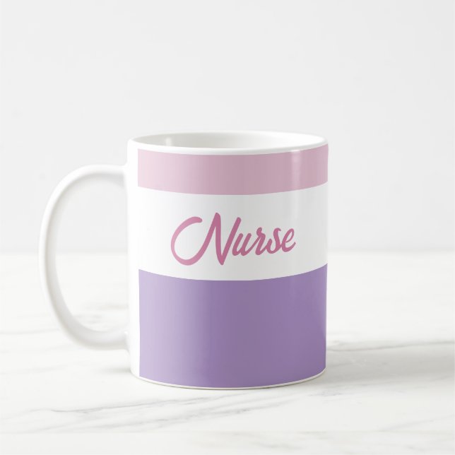 Pink and purple nurse coffee mug (Left)