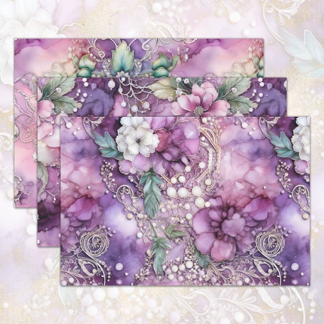 PINK AND PURPLE ORNATE ENCHANTING DECORATIVE PAPER (PINK AND PURPLE ORNATE ENCHANTING DECORATIVE PAPER)