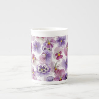 Pink And Purple Pansy Bone China Mug