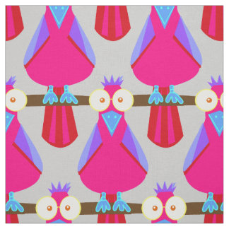 Pink and purple parrots fabric