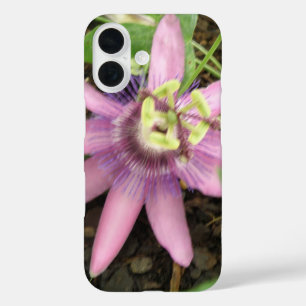 Pink and Purple Passionflower iPhone 16 Case