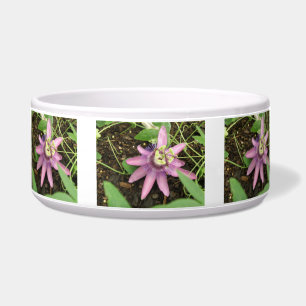 Pink and Purple Passionflower Dog Bowl