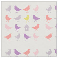 Pink and Purple Pastel Birds with Birdhouse