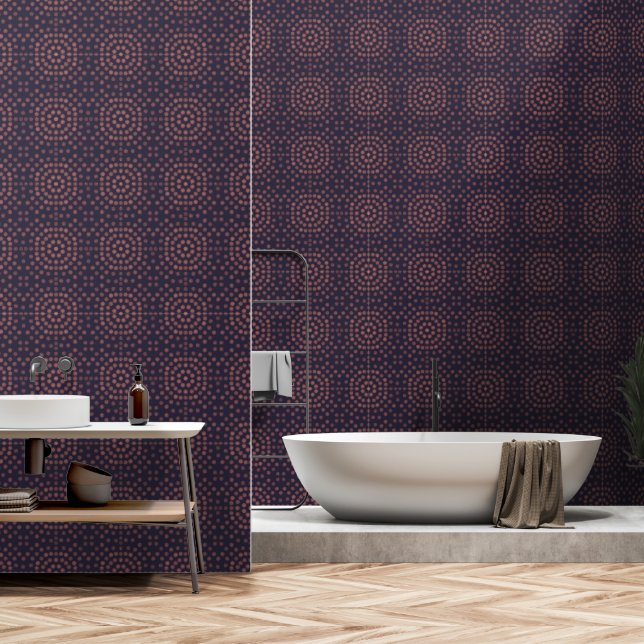 Pink and Purple Patterned Wallpaper (Bathroom)