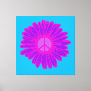 Pink And Purple Peace Daisy Canvas Print