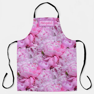 Pink and Purple Peonies Apron