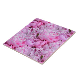 Pink and Purple Peonies- Tile