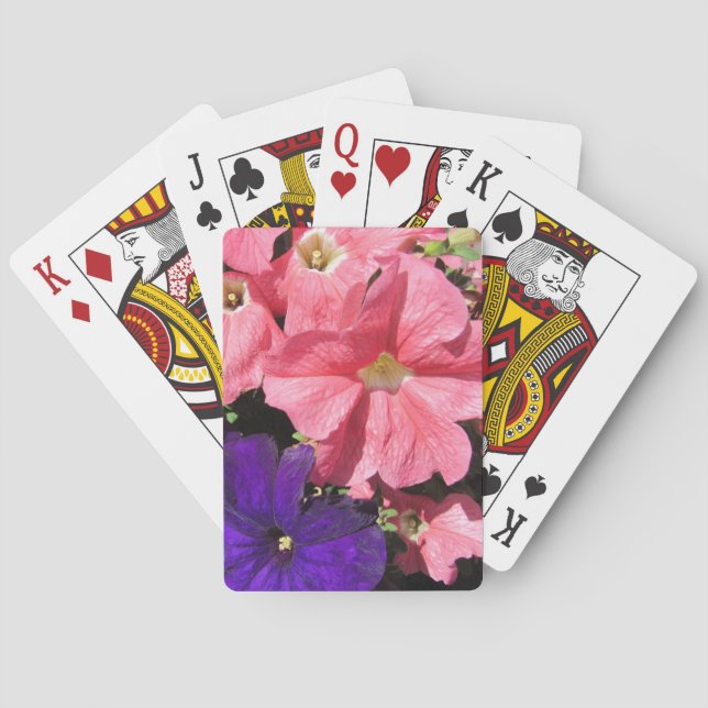 Pink and Purple Petunias Playing Cards (Back)