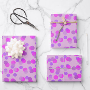 pink and purple polka dot wrapping paper sheet