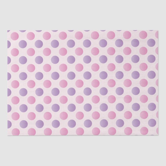 Pink And Purple Polka Dots  Tissue Paper (Front)