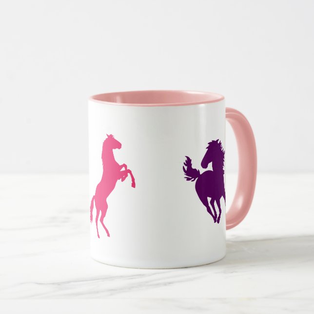 Pink and Purple Ponies Mug (Front Right)