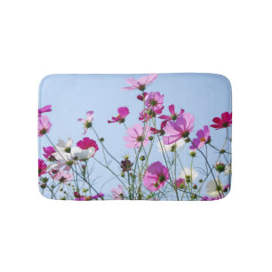 Pink and Purple Pretty Flower Meadow Photo Bath Mat