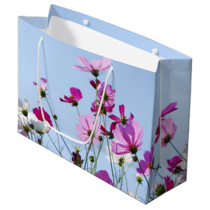 Pink and Purple Pretty Flower Meadow Photo Large Gift Bag