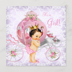 Pink and Purple Princess Baby Shower Invitation